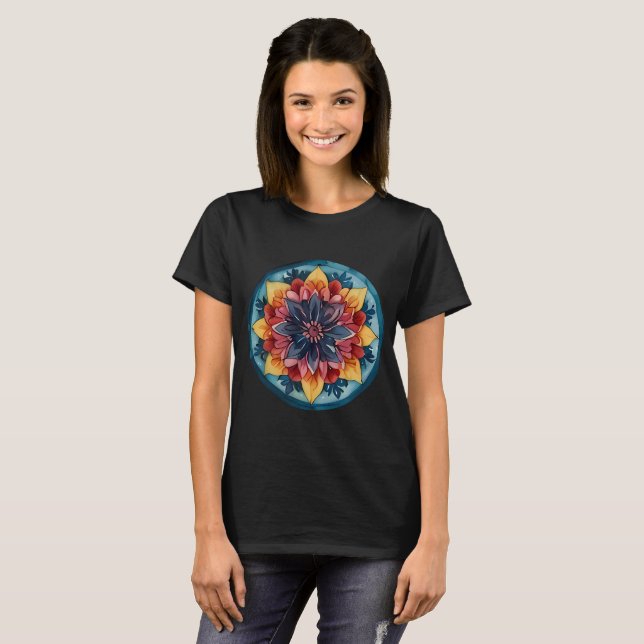 Camiseta linda Mandala Colorful Design (Anverso completo)