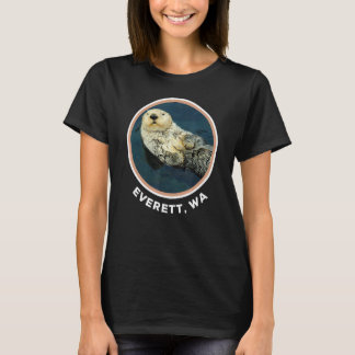 Camiseta Linda nutria Everett Wa costa pescador residente