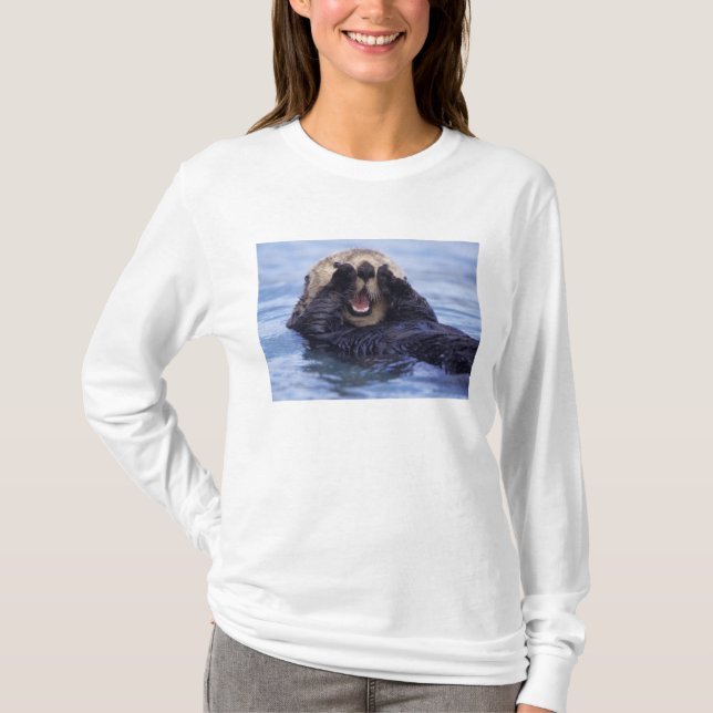 Camiseta Linda nutria marina | Alaska, EE. UU. (Anverso)