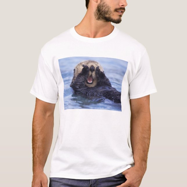 Camiseta Linda nutria marina | Alaska, EE. UU. (Anverso)