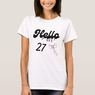 Camiseta linda para cumpleaños 27 para chicas – Du