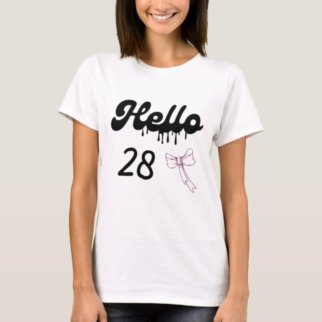 Camiseta linda para cumpleaños 28 para chicas – Du (Anverso)