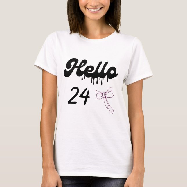 Camiseta linda para el cumpleaños 24 de chicas – D (Anverso)