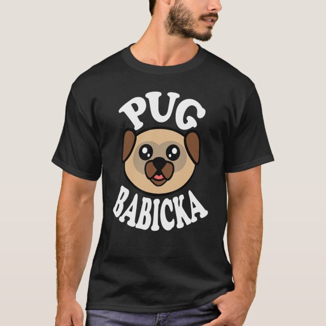 Camiseta Linda Pug Babicka (Anverso)