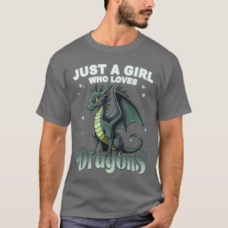 Camiseta Linda Solo Una Chica Que Ama Dragones Frio Col