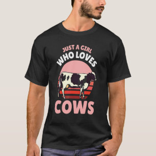 Camiseta Linda Solo Una Chica Que Ama Las Vacas Ganadería G