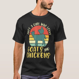 Camiseta Linda Solo Una Chica Que Ama Pollos Cabras Chicas