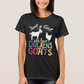 Camiseta Linda Solo Una Chica Que Ama Pollos Cabras Granjer