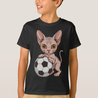Camiseta Linda Sphynx Fútbol Solo Chica Que Ama Gatos Pelot