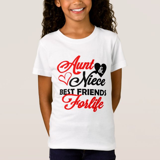 Camiseta linda tía Niece BFF palabra arte T-Shirt (Anverso)