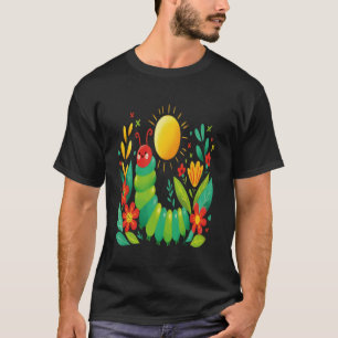 Camiseta Linda transformación de oruga hambrienta de vuelta