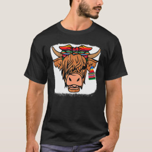Camiseta Linda vaca Hyland país animal ganado vacas óxido