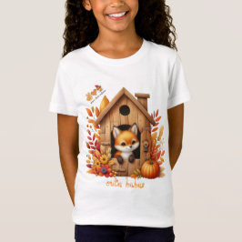 Camiseta lindas gatos nena de otoño Fox