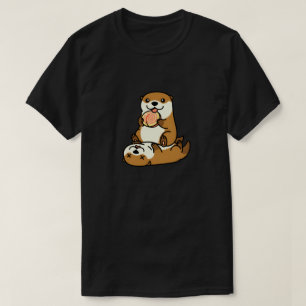 Camiseta Lindas nutrias con arte de animal de dibujos anima