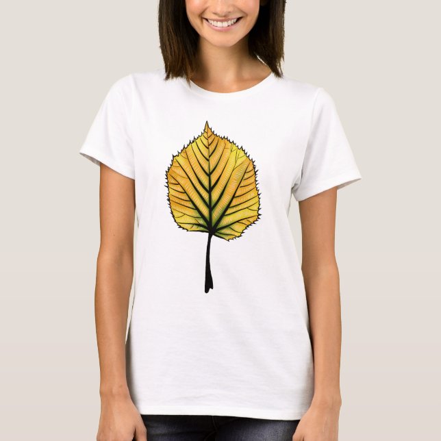 Camiseta Linden Fall Leaf Art (Anverso)