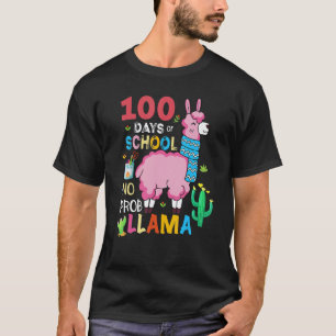 Camiseta Lindo 100 Días De Escuela No Prob-llama Llama Maes