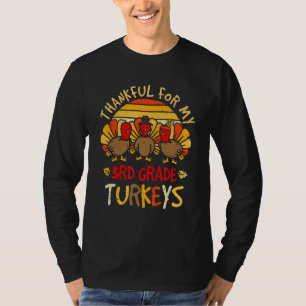 Camiseta Lindo Agradecido Por Mi Profesor De Pavos De Terce