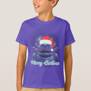 Camiseta Lindo Ajolote con sombrero rojo de Santa