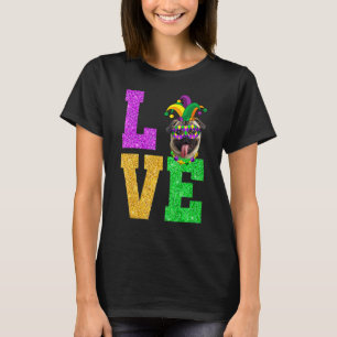 Camiseta Lindo Amo Pug Perro Cachorro Amante De Mardi Gras 