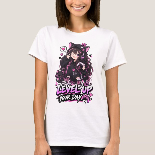 Camiseta Lindo Anime Gamer (Anverso)