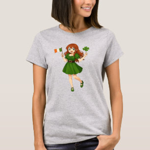 Camiseta Lindo anime pelirrojo día de San Patricio