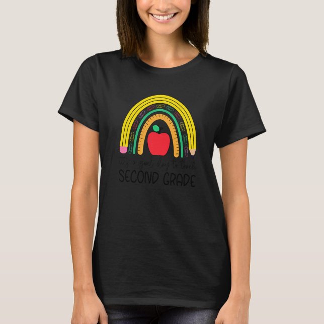 Camiseta Lindo Arcoíris 2do Grado Es Un Buen Día Para Enseñ (Anverso)