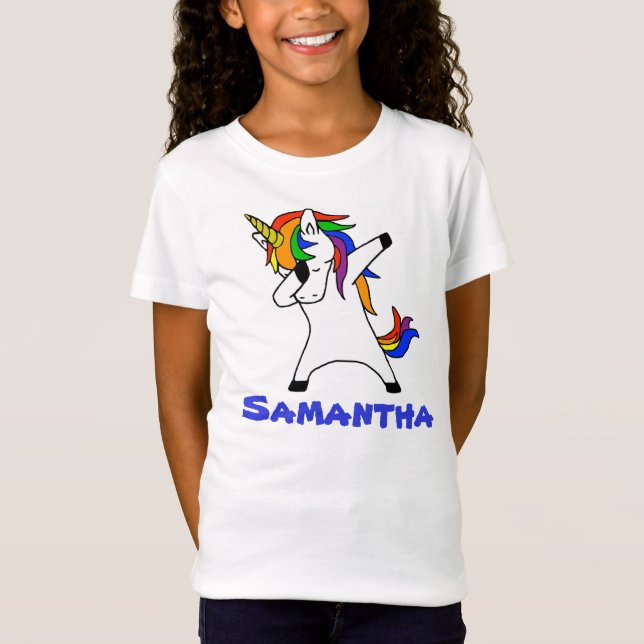 Camiseta Lindo arcoiris con unicornio personalizado (Anverso)