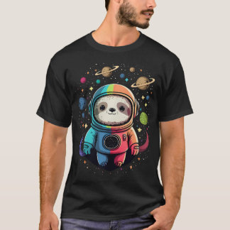 Camiseta Lindo Astronauta Perezoso Kawaii En El Espacio Cós