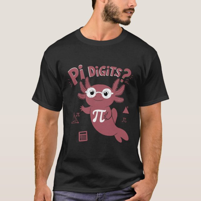 Camiseta lindo axolotl ama la matemática, Funny Pi Day (Anverso)