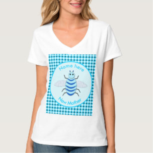 Camiseta Lindo Bebé Abeja Niño Azul Personalizado Nueva Mad