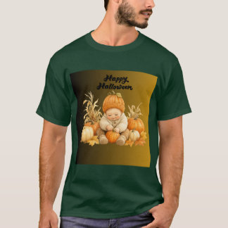 Camiseta Lindo bebé de acuarela en gorro de calabaza - Happ