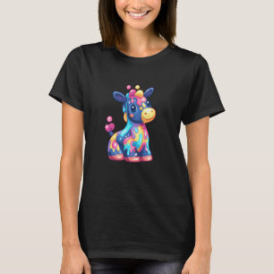 Camiseta Lindo Bebe Jirafa Kawaii Salpicadura de Pintura Ar