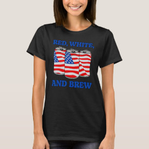 Camiseta Lindo blanco rojo y brea para el 4 de julio
