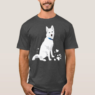 Camiseta lindo blanco Siberian Husky dulce perro Nieve