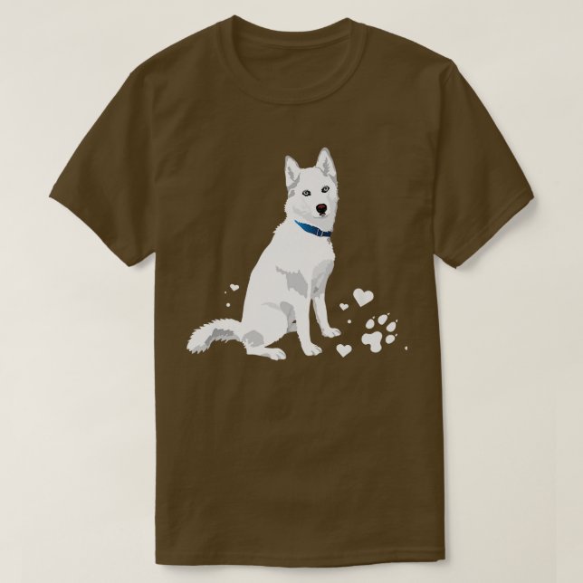 Camiseta lindo blanco Siberian Husky dulce perro Nieve (Diseño del anverso)