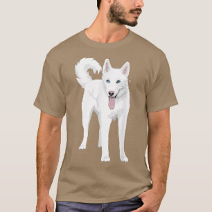Camiseta lindo blanco Siberian Husky perro