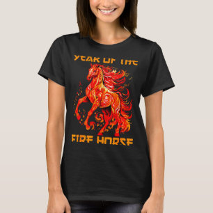 Camiseta Lindo caballo lunar de fuego año nuevo chino feliz