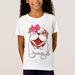 Camiseta Lindo cachorro dibujo animado Bulldog inglés