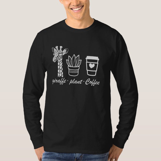 Camiseta lindo café de la planta de jirafa (Anverso)