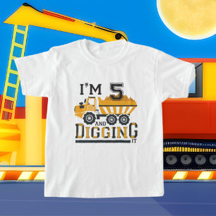 Camiseta lindo camión de basura de construcción de cumpleañ