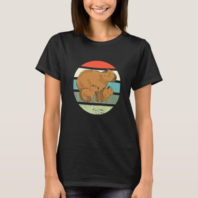 Camiseta Lindo capybara con bebés   (Anverso)