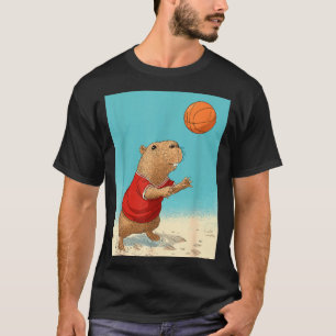 Camiseta Lindo Capybara Deporte Baloncesto Divertido