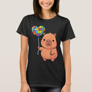Camiseta Lindo capybara sosteniendo globo de pieza de rompe