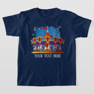 Camiseta lindo carrusel unisex niños añadir texto
