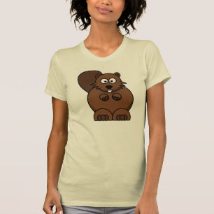 Camiseta Lindo castor de dibujos animados divertido animal