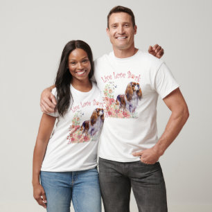 Camiseta Lindo Cavalier King Charles Spaniel Floral