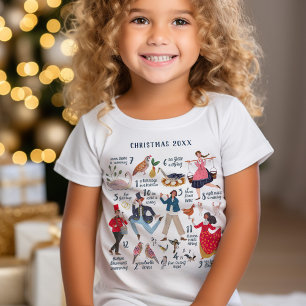 Camiseta Lindo clásico de los 12 días de Navidad para niñas