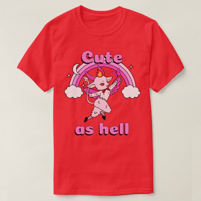 Camiseta Lindo como el infierno Kawaii Baphomet Pastel Goth (Diseño del anverso)
