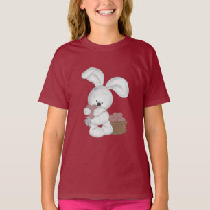 Camiseta  lindo conejo de peluche con un valentín y una ces