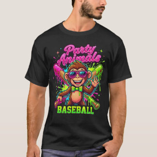 Camiseta Lindo Corbatín de Mono para Fiesta Animales Béisbo